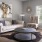 a living room with a couch and a coffee table
